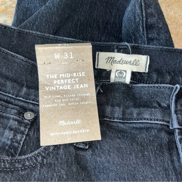 Lk new madewell mid rise perfect vintage jean black 12 31 - Picture 8 of 8